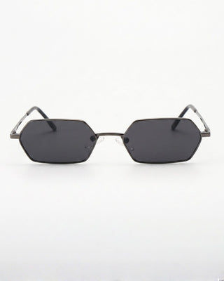 COCO Gunmetal narrow hexagonal polarized sunglasses, front view