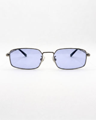 MOLLI Lavender wide rectangular silver sunglasses, front view